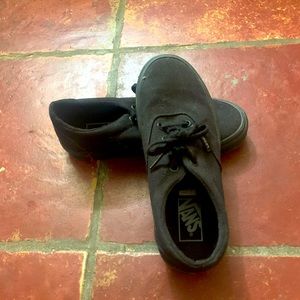 Size 6.5 women’s all black Vans. Never worn.